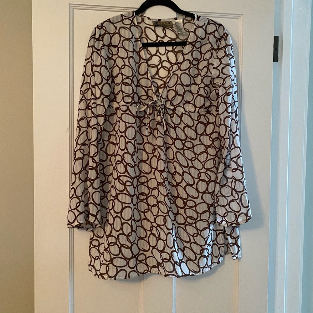 Ingear Brown and White Patterned Bathing Suit Cover